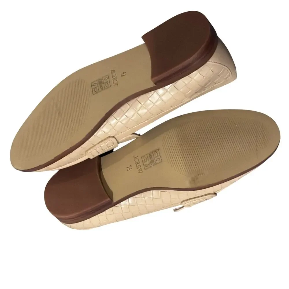 J. Crew Womens Textured Flex Penny Loafers Shoes Dark Beechwood Size 7.5 NWOB